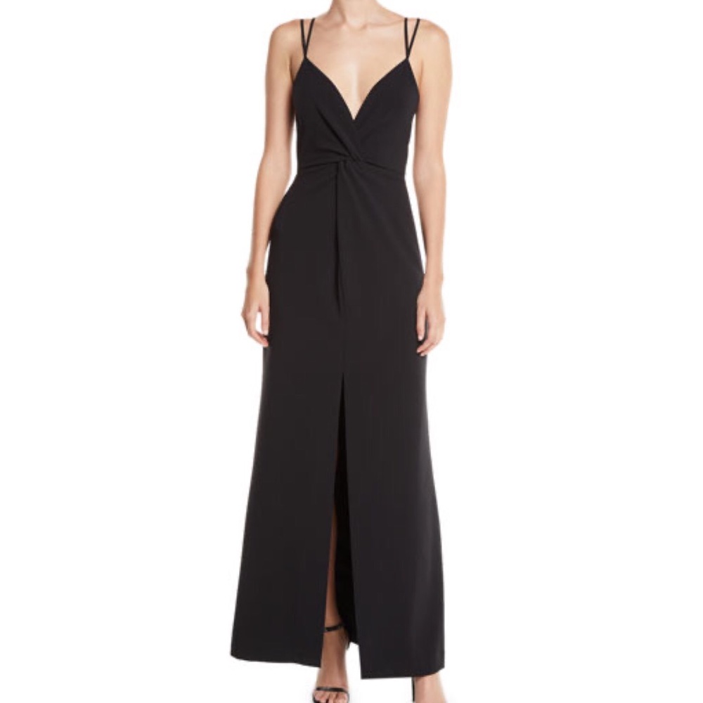 NWT Parker Black | Black Crepe Front Slit Maxi Dress | 4 - Picture 1 of 15